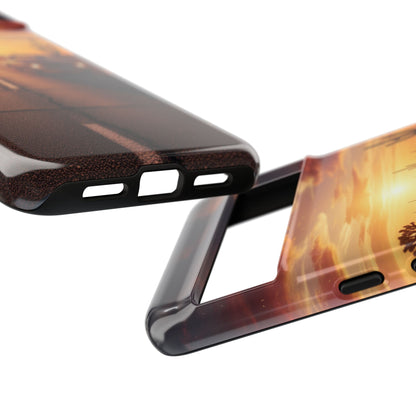 Route 66 Sunset Desert Highway Phone Case – Road Trip Travel Aesthetic Tough Case