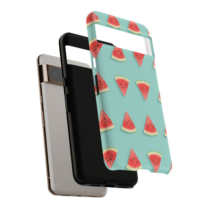 Watermelon Phone Case – Pastel Blue Summer Fruit Tough Case (iPhone, Samsung, Pixel)