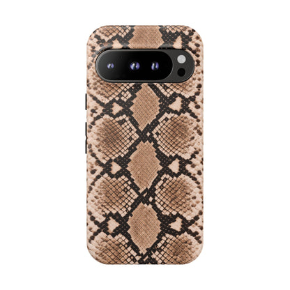 Snake Print Phone Case – Brown Python Pattern Slim Protective Cover for Iphone, Samsung Galaxy and Pixel