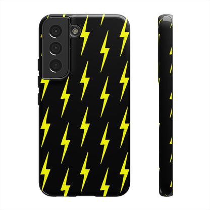 Yellow Lightning Bolt Tough Phone Case | Bold Electric Pattern Case for Iphone, Samsung Galaxy and Pixel