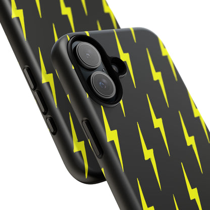 Yellow Lightning Bolt Tough Phone Case | Bold Electric Pattern Case for Iphone, Samsung Galaxy and Pixel