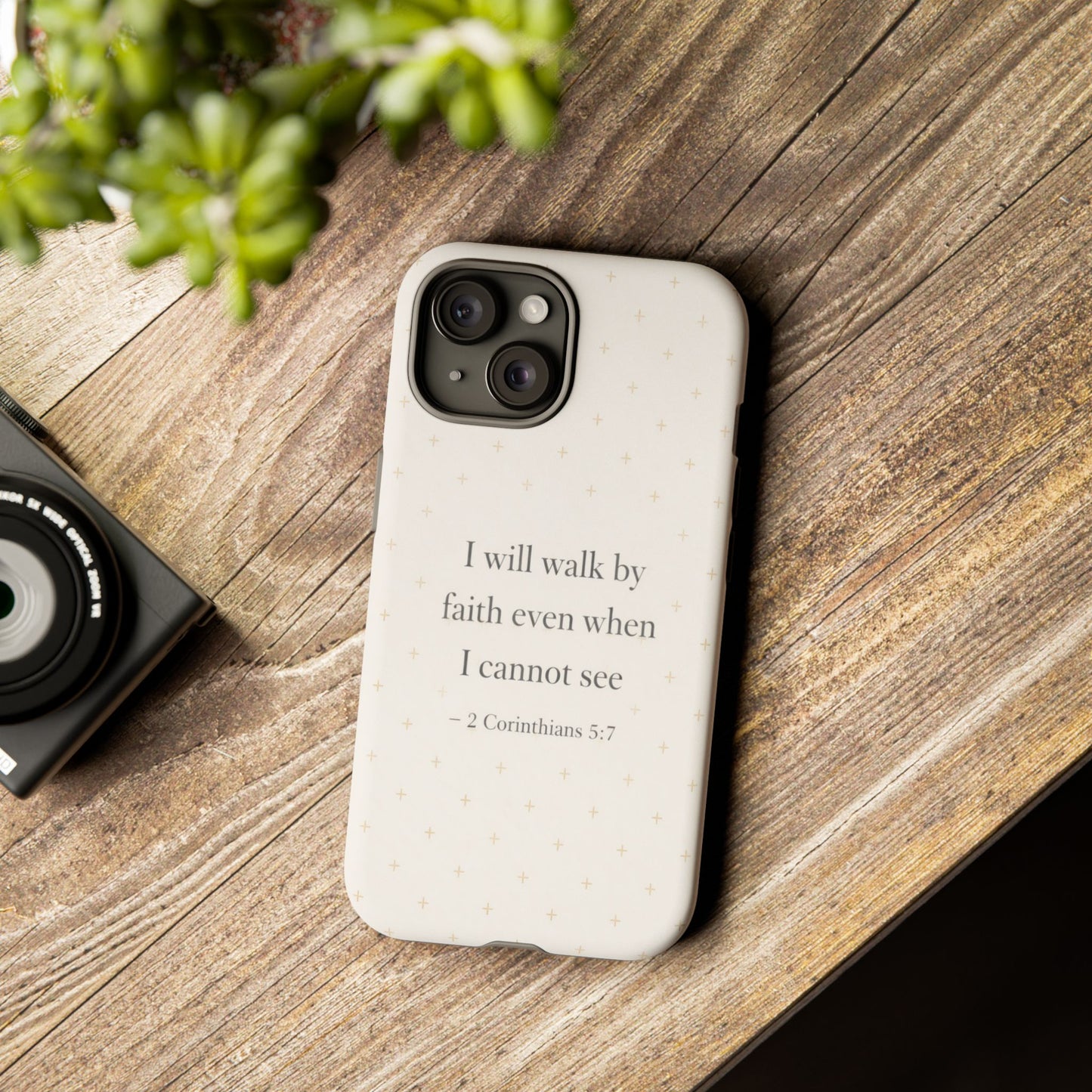 Walk by Faith Phone Case 2 Corinthians 5:7 Christian Bible Cover