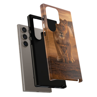 Lioness & Cub Phone Case | Safari Wildlife Tough Case for iPhone & Samsung