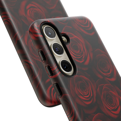 Dark Red Rose Phone Case – Gothic Floral Tough Case (iPhone, Samsung, Pixel)