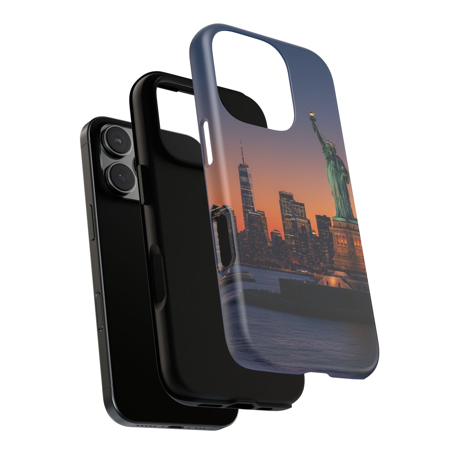 Statue of Liberty Sunset Phone Case – New York City Skyline Travel Aesthetic Tough Case