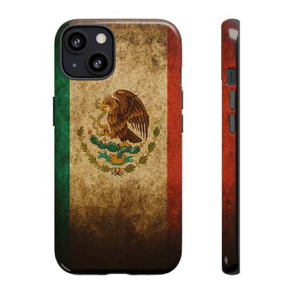 Vintage Mexico Flag Phone Case – Mexican Pride Grunge Flag Aesthetic Tough Case