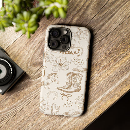 Western Cowgirl Phone Case for iPhone Samsung Galaxy Pixel Tough Case
