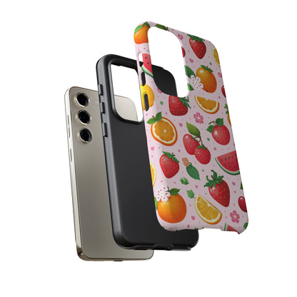 Fruit Phone Case – Tough Shockproof, Strawberry Cherry Citrus Summer Design for Iphone, Samsung Galaxy and Pixel