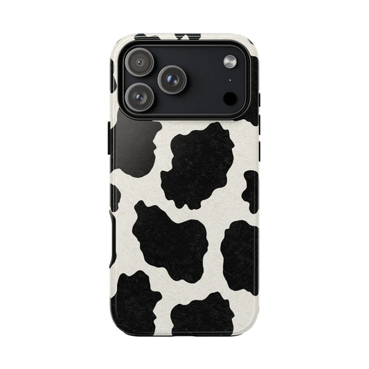 Black & White Cow Print Phone Case | Aesthetic Tough Protective Case