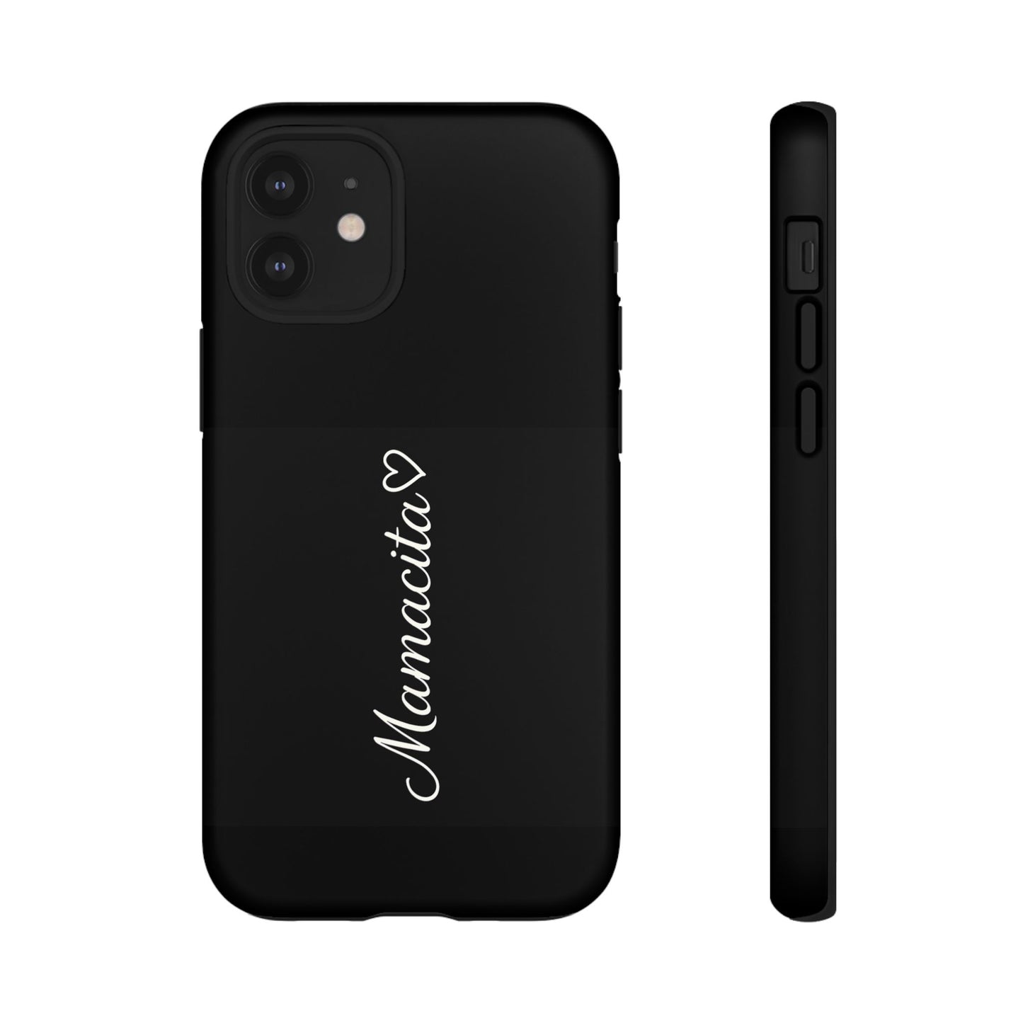 Mamacita Script Phone Case | Minimal Black Tough Case | Sleek Aesthetic Cover