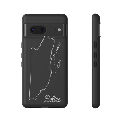 Belize Outline Phone Case – Minimal Country Map Tough Case (iPhone, Samsung, Pixel)