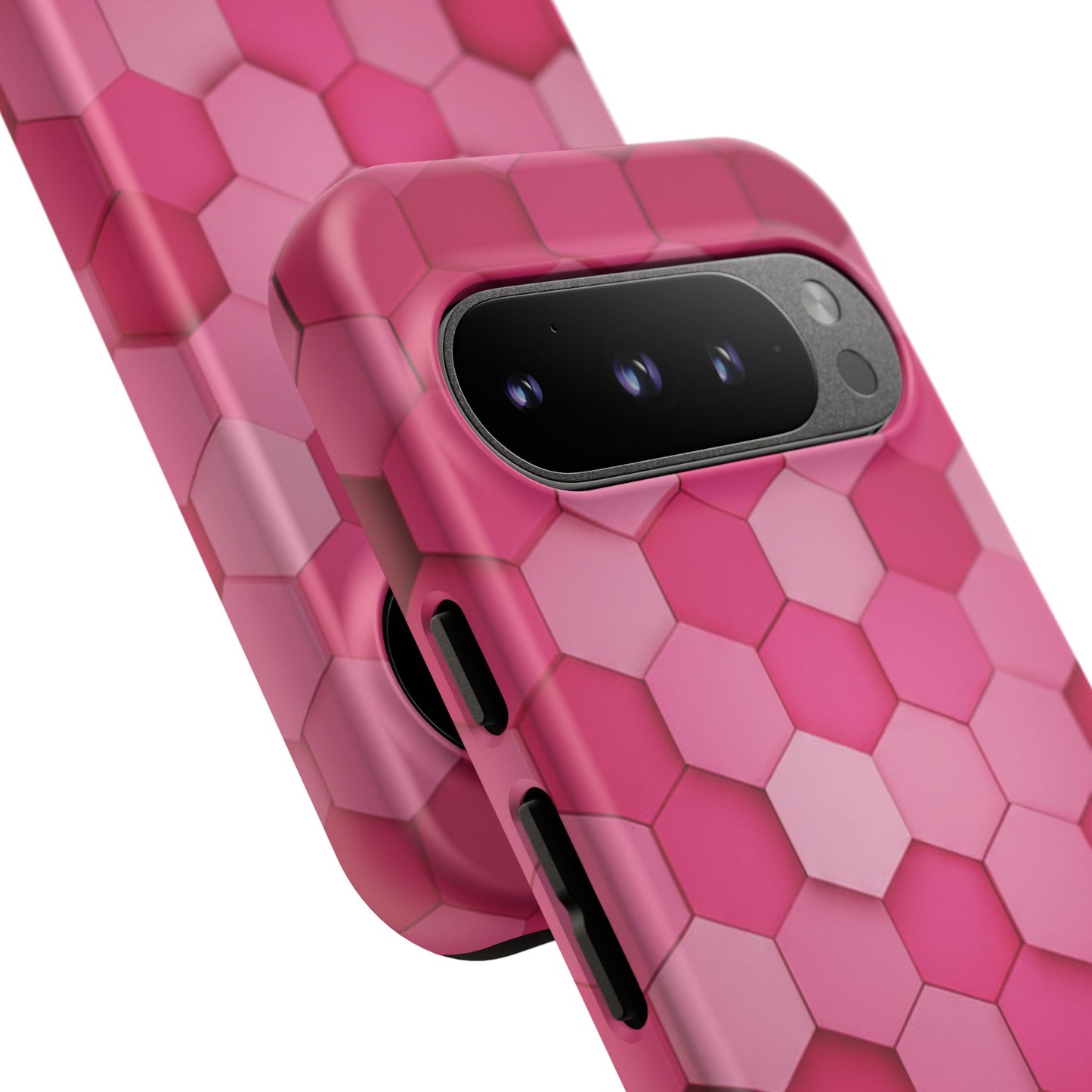 Hot Pink Hexagon Phone Case | Honeycomb Geometric Aesthetic | Cute Pink iPhone & Samsung Tough Protective Case