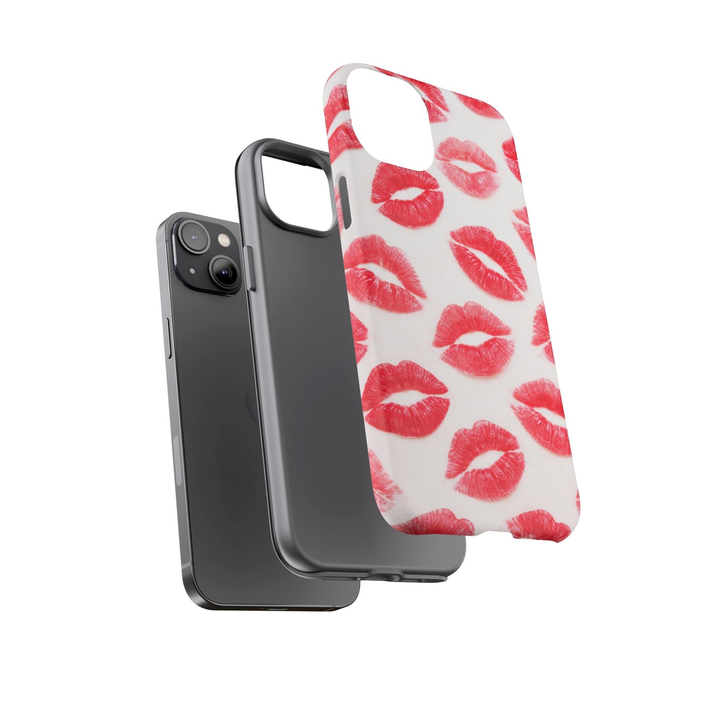 Red Lipstick Kiss Phone Case – Sexy Lip Print Pattern Tough Protective Cover