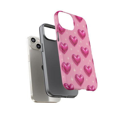 Pink Heart Pattern Phone Case | Tough Protective Case for Iphone, Samsung Galaxy and Pixel