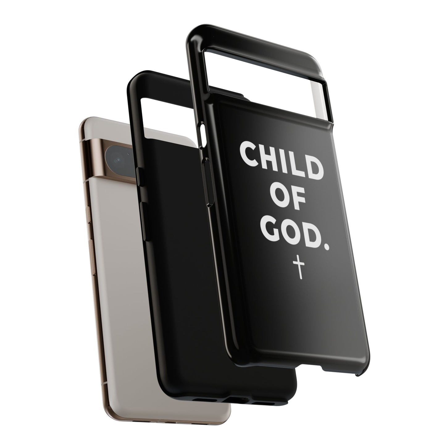 Child of God Phone Case Christian Black Aesthetic Cross Tough Cover