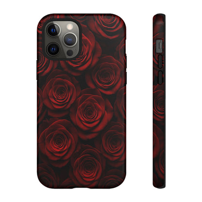 Dark Red Rose Phone Case – Gothic Floral Tough Case (iPhone, Samsung, Pixel)