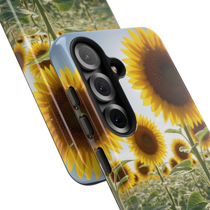 Sunflower Field Phone Case | Golden Hour Floral Aesthetic | Bright Summer Tough Case