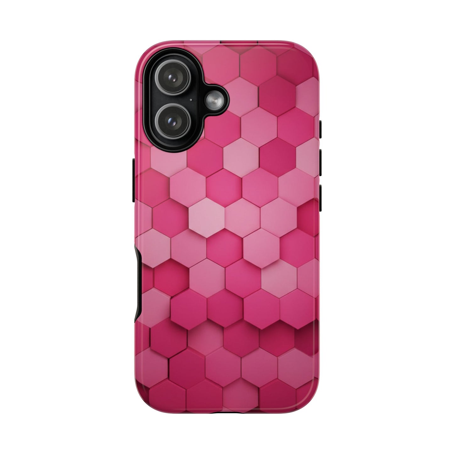 Hot Pink Hexagon Phone Case | Honeycomb Geometric Aesthetic | Cute Pink iPhone & Samsung Tough Protective Case