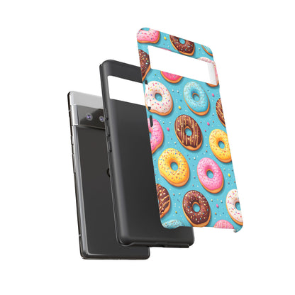 Cute Donut Pattern Phone Case – Colorful Sprinkles Dessert Design for Iphone, Samsung Galaxy and Pixel