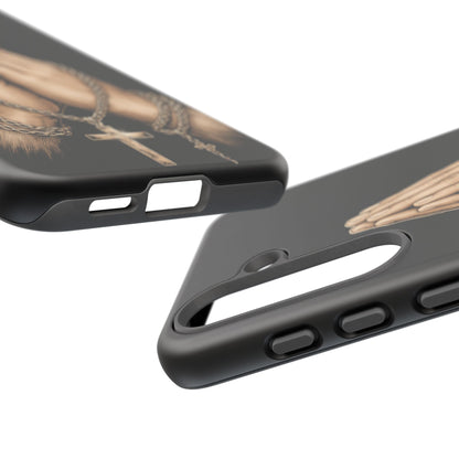 Praying Hands Cross Phone Case – Christian Faith Scripture Cover