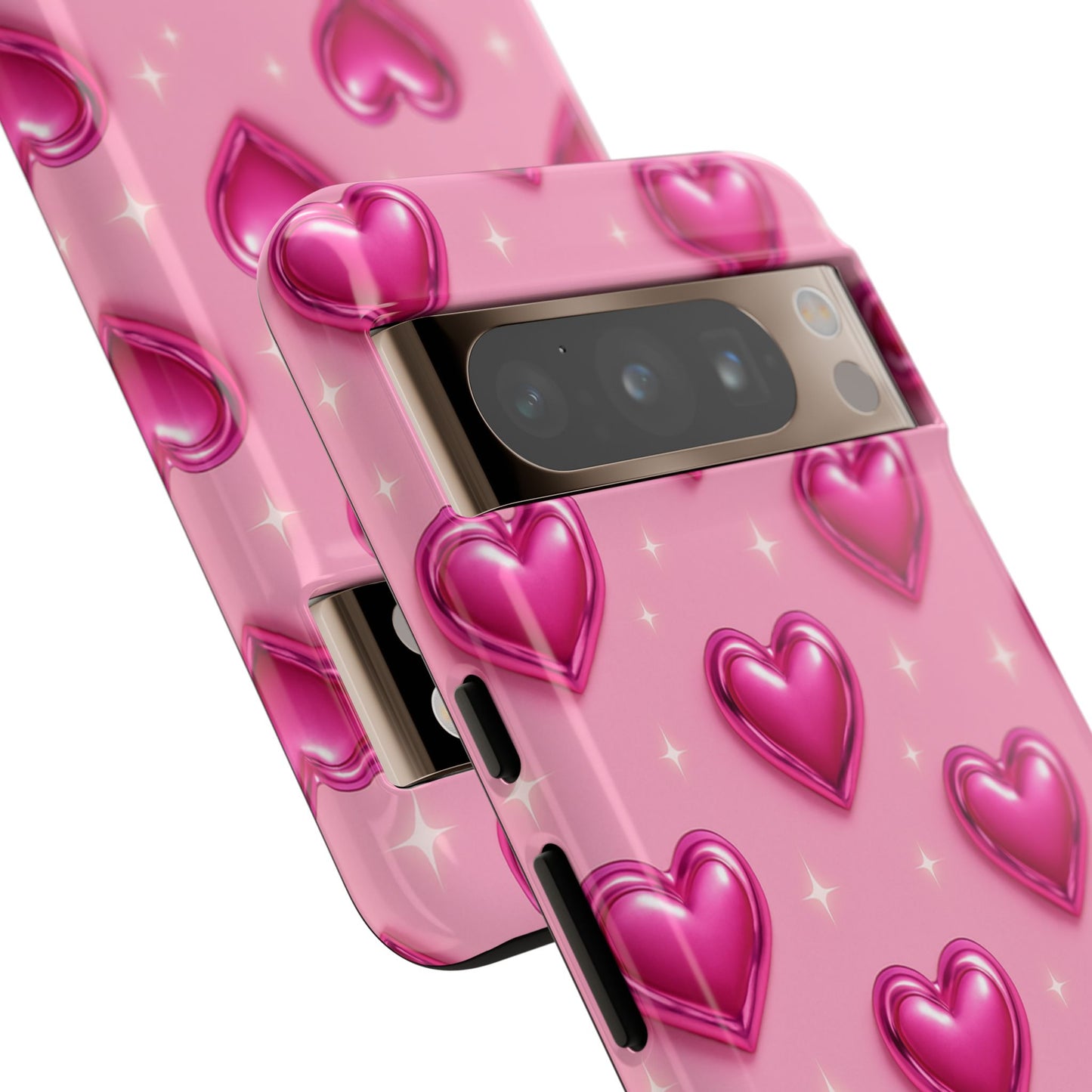 Pink Heart Pattern Phone Case | Tough Protective Case for Iphone, Samsung Galaxy and Pixel
