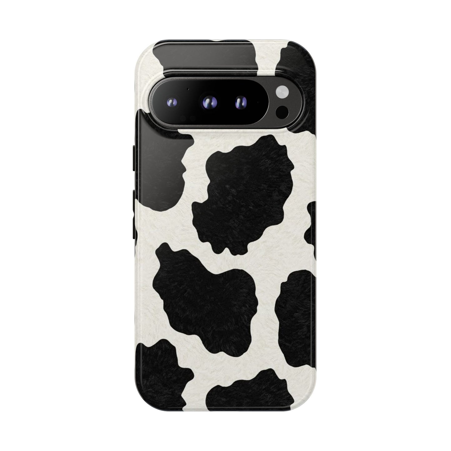 Black & White Cow Print Phone Case | Western Aesthetic iPhone & Samsung Tough Case