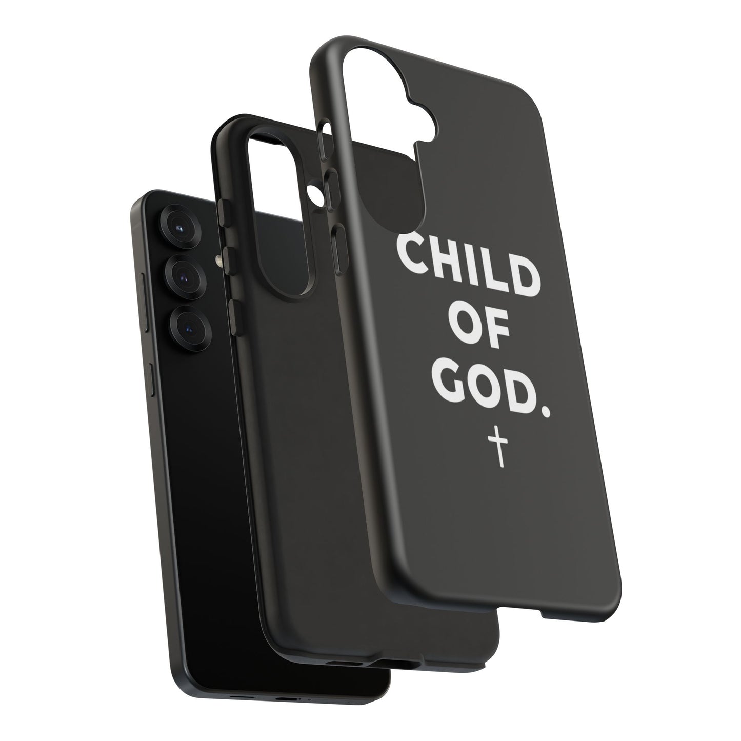 Child of God Phone Case Christian Black Aesthetic Cross Tough Cover