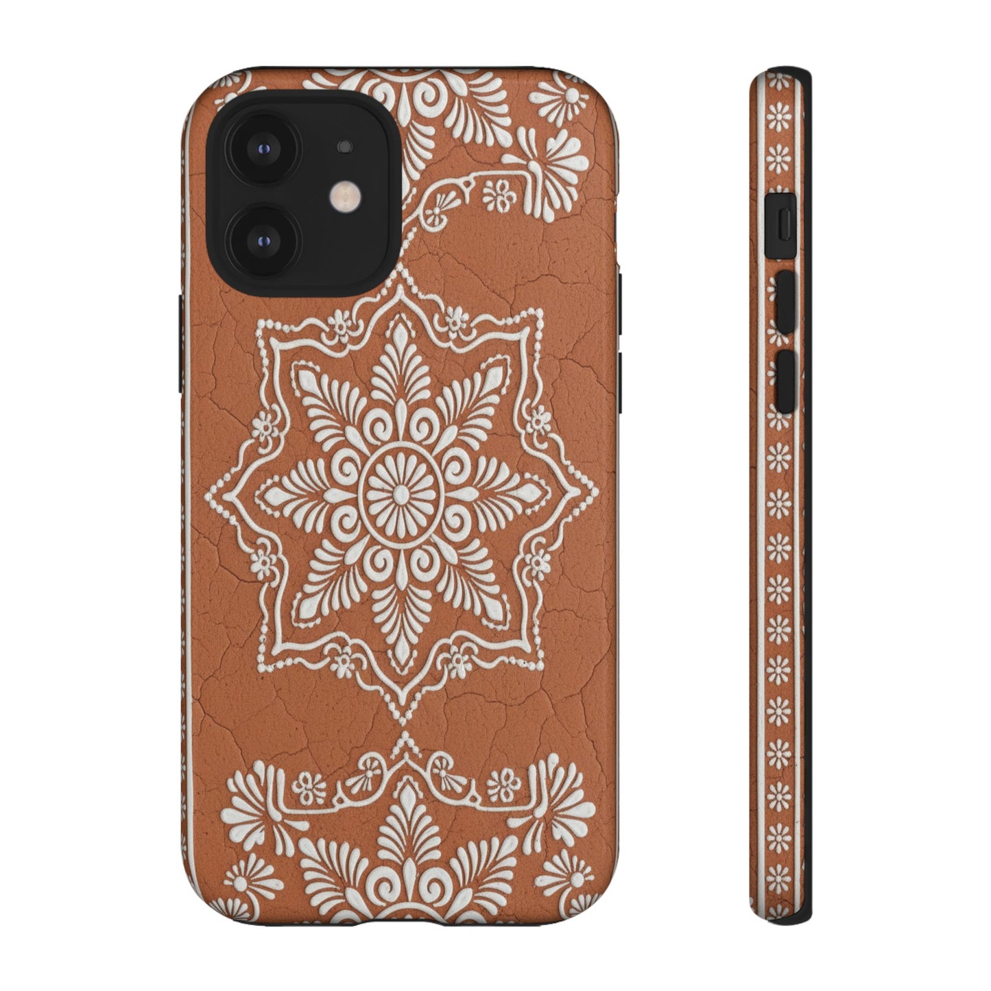 Talavera Terracotta Phone Case | Mexican Floral Pattern iPhone & Samsung Tough Case | Boho Clay Aesthetic Cover