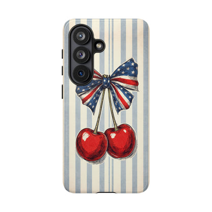 Patriotic Cherry Phone Case Americana Coquette Aesthetic iPhone Samsung