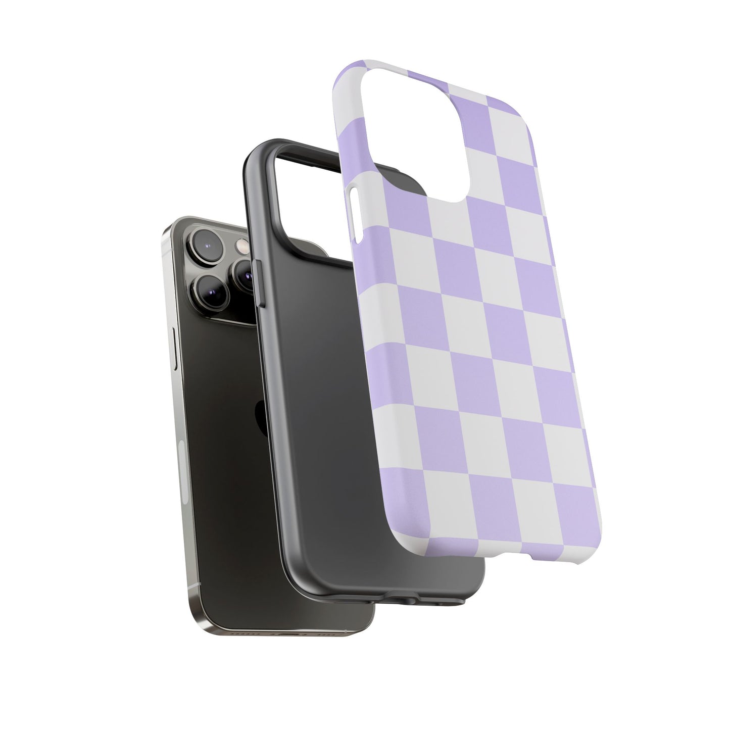 Lavender Checkerboard Phone Case | Pastel Aesthetic Tough Case