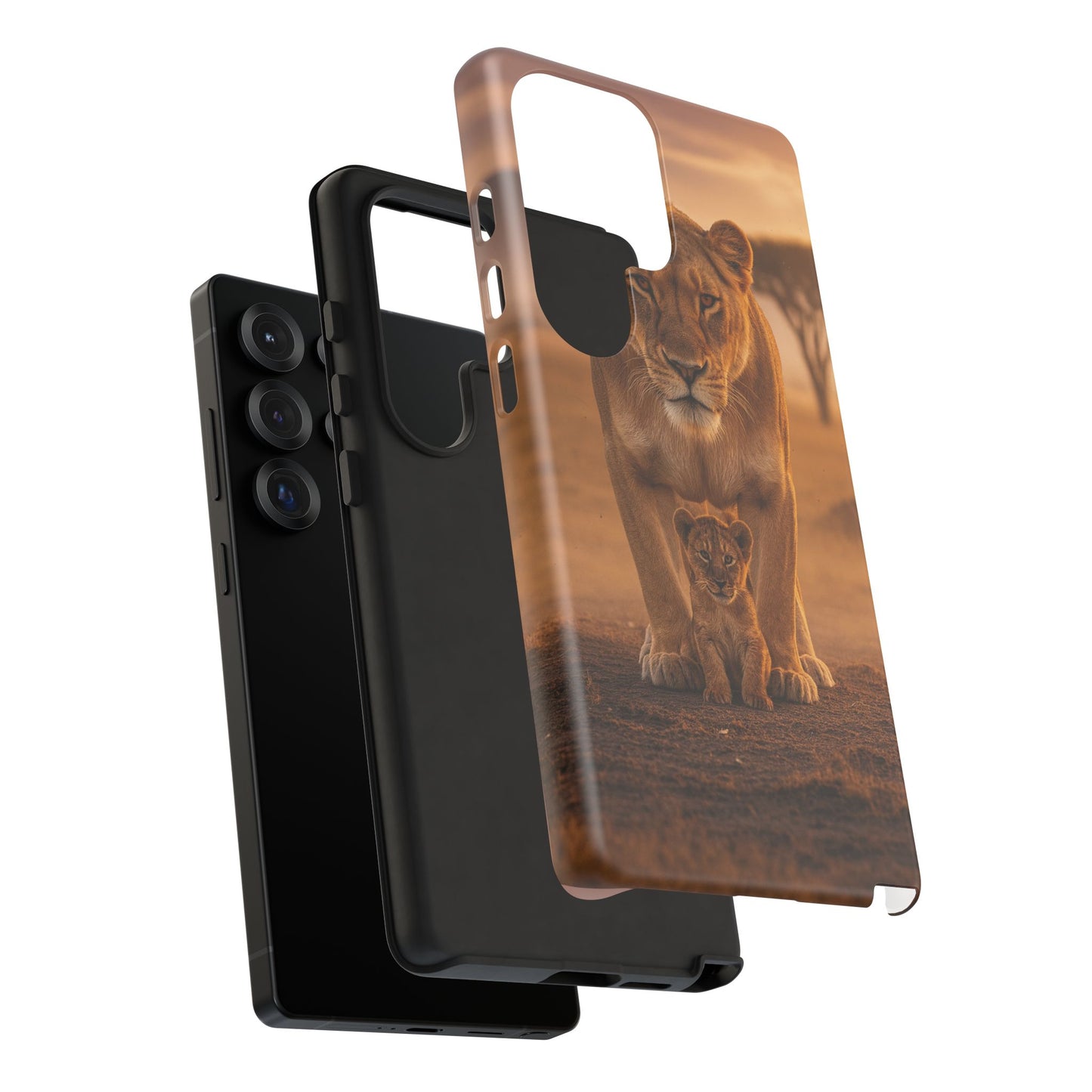 Lioness & Cub Phone Case | Safari Wildlife Tough Case for iPhone & Samsung