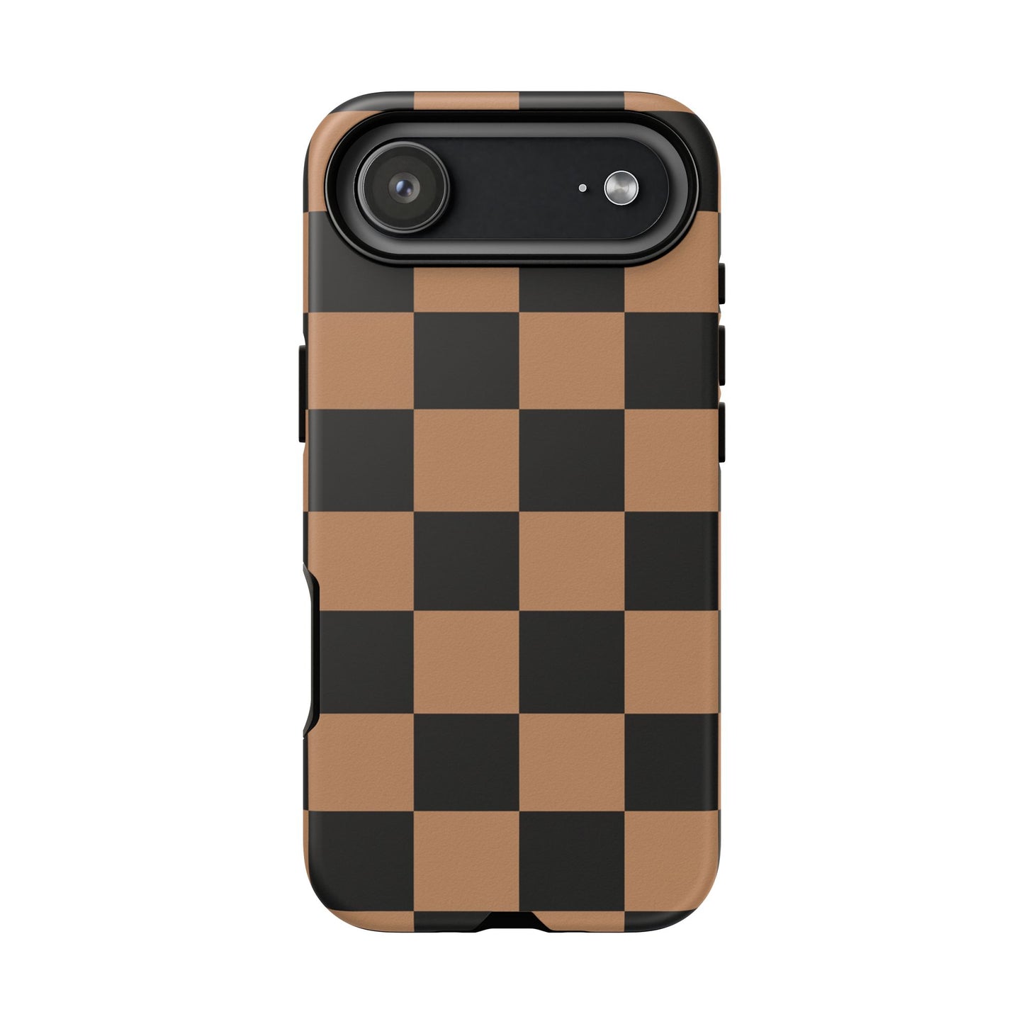 Brown Checkered Phone Case | Aesthetic Checkerboard iPhone & Samsung Tough Case