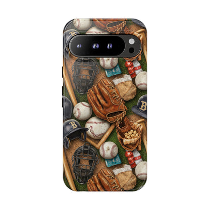 Baseball Gear Collage Phone Case – Vintage Baseball Equipment Sports Tough Case