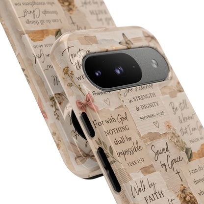 Christian Bible Verse Phone Case | Faith Scripture Aesthetic Floral Christian Case