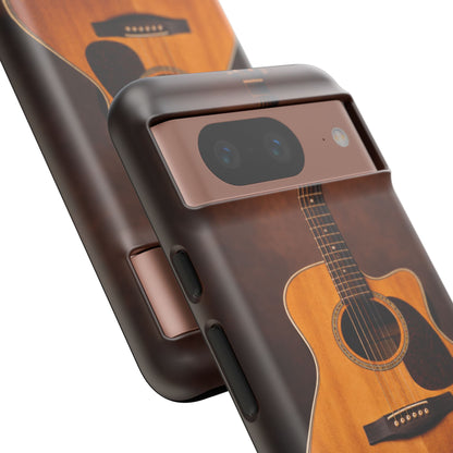 Acoustic Guitar Daisy Phone Case | Rustic Music Lover Tough Cover
