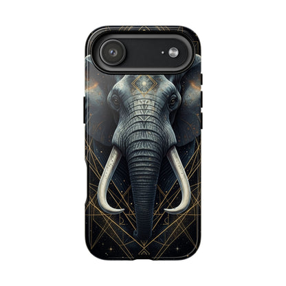 Elephant Mandala Phone Case – Black and Gold Spiritual Elephant Tough Protective Case