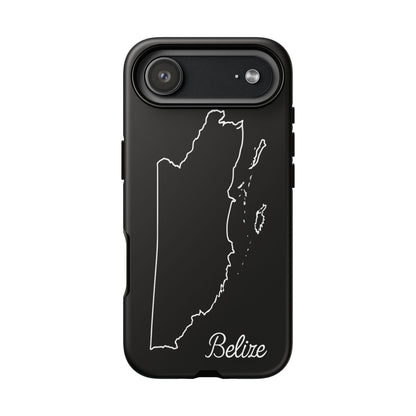 Belize Outline Phone Case – Minimal Country Map Tough Case (iPhone, Samsung, Pixel)