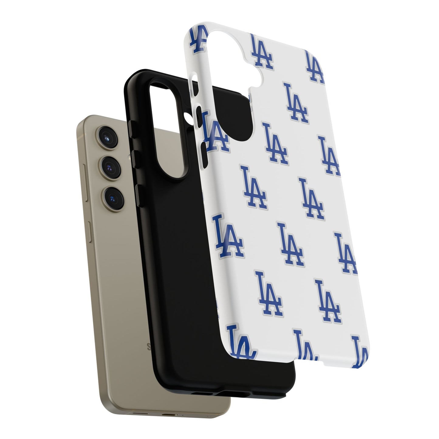 Blue LA Monogram Pattern Phone Case | Minimal Baseball Inspired Tough Cover