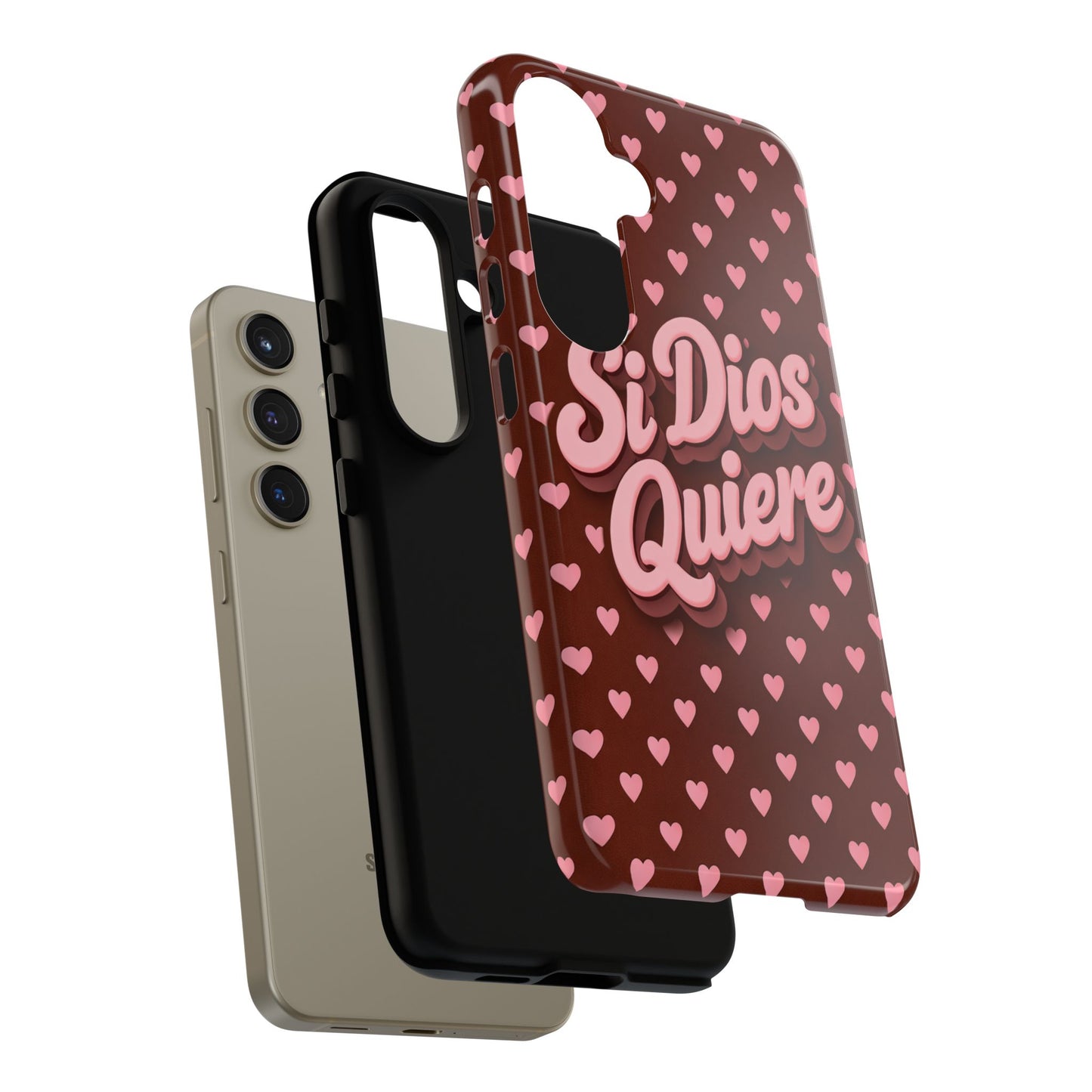Si Dios Quiere Phone Case Latina Aesthetic Pink Hearts iPhone Samsung