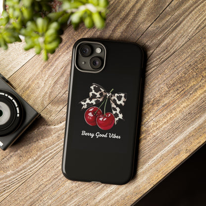Cherry Cow Print Phone Case | Coquette Bow Aesthetic | Tough Protective Case