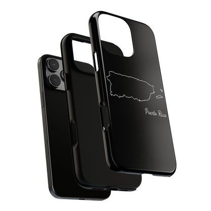 Puerto Rico Outline Phone Case – Minimal Country Map Tough Case (iPhone, Samsung, Pixel)
