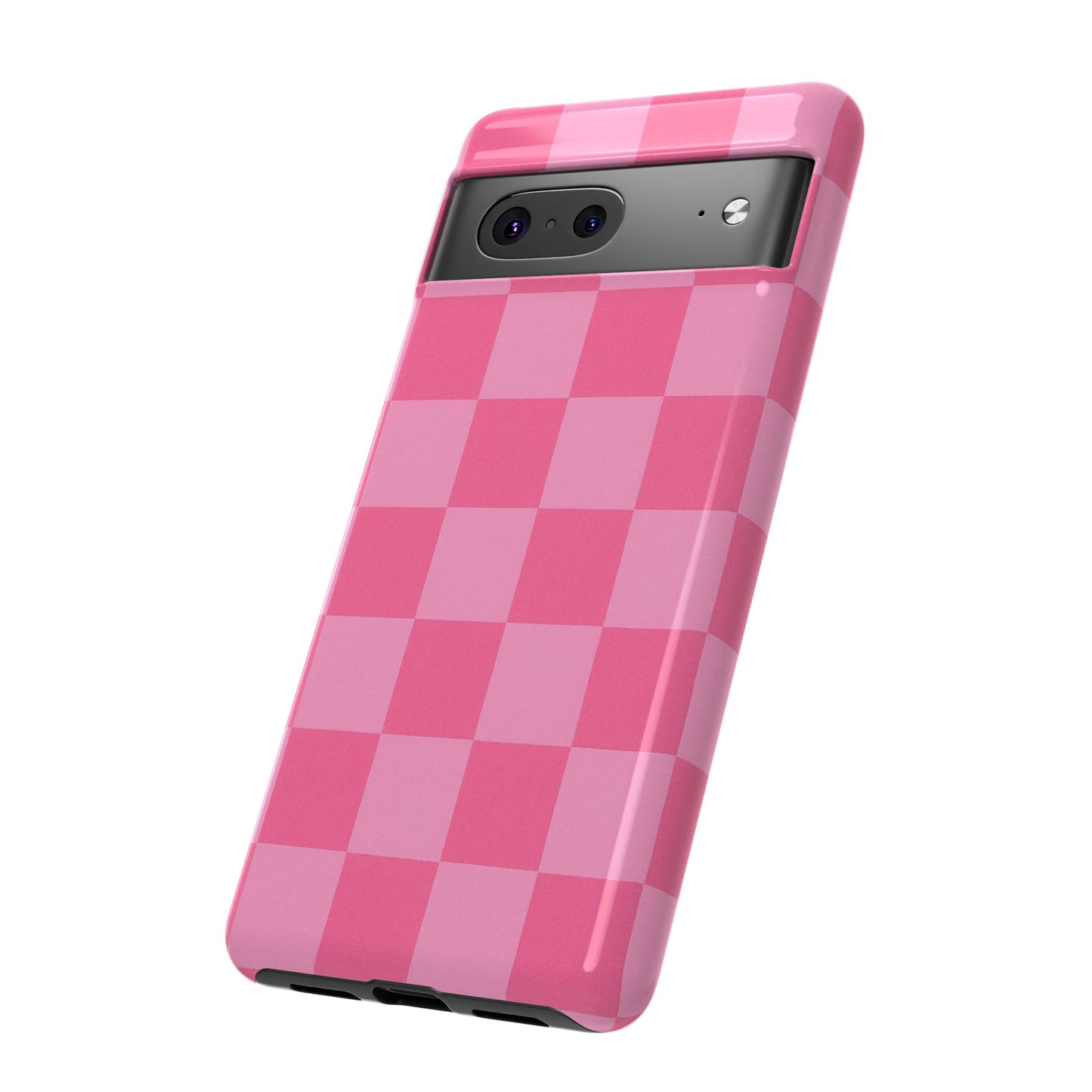 Pink Checkerboard Phone Case | Cute Aesthetic Checkered iPhone & Samsung Tough Case