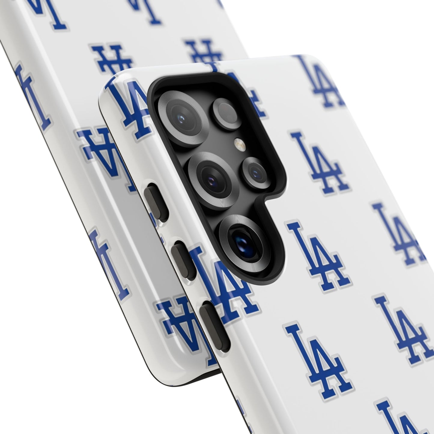 Blue LA Monogram Pattern Phone Case | Minimal Baseball Inspired Tough Cover