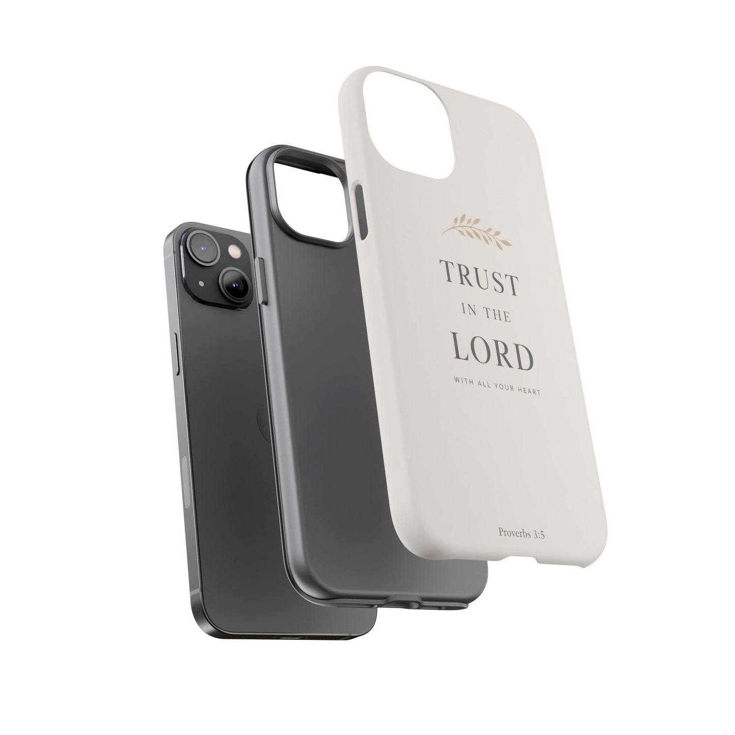 Proverbs 3:5 Christian Phone Case Trust in the Lord Minimalist Faith Cover