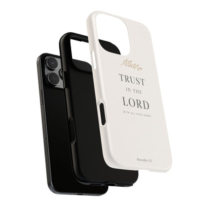 Proverbs 3:5 Christian Phone Case Trust in the Lord Minimalist Faith Cover