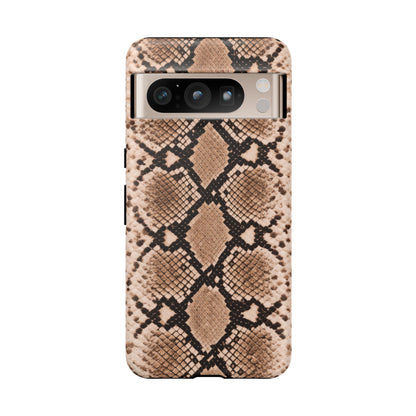 Snake Print Phone Case – Brown Python Pattern Slim Protective Cover for Iphone, Samsung Galaxy and Pixel