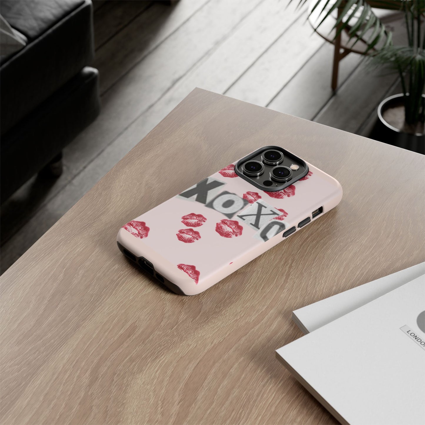 XOXO Kiss Print Phone Case | Coquette Valentine Aesthetic | Cute Pink Lipstick Kiss Tough Case for iPhone & Samsung