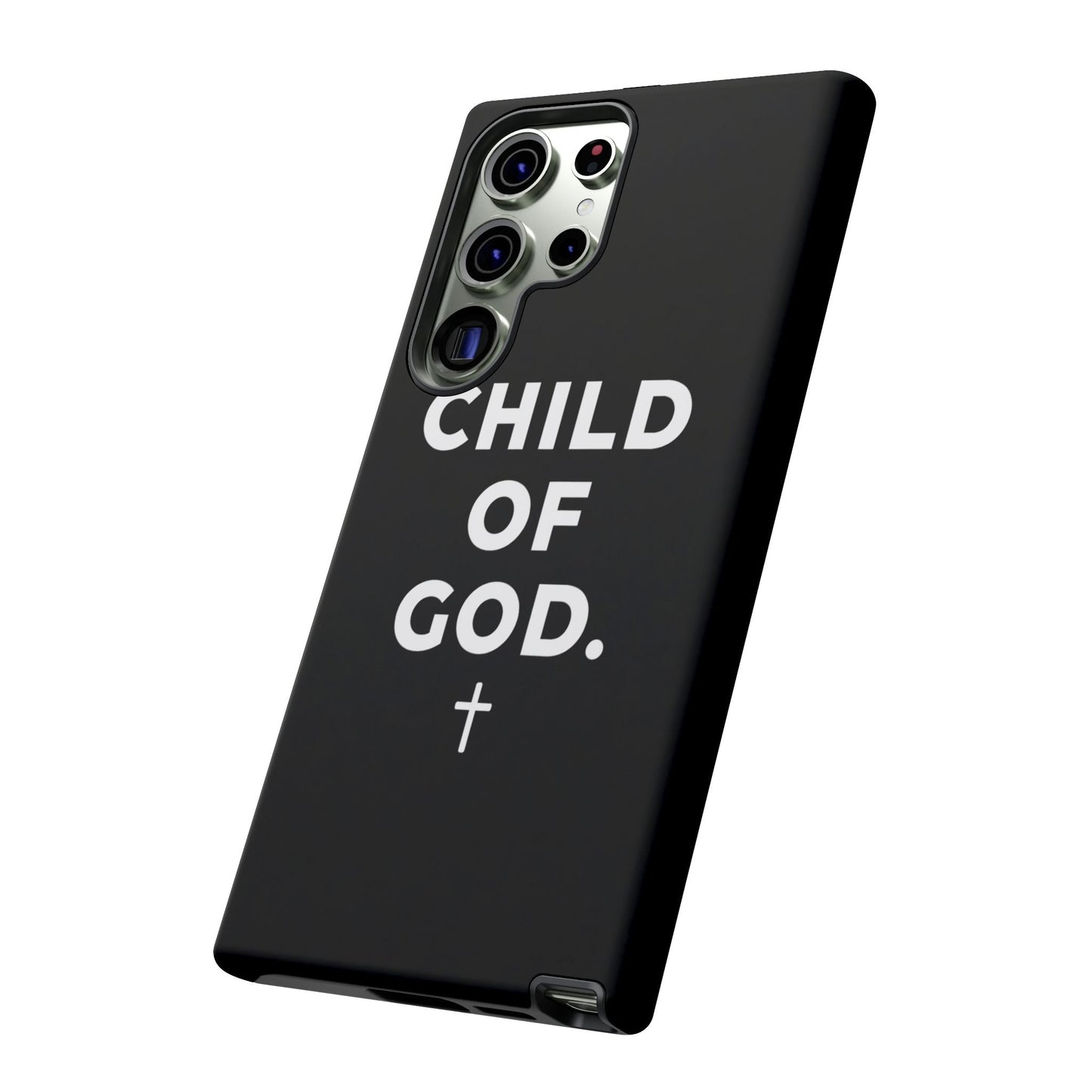 Child of God Phone Case Christian Black Aesthetic Cross Tough Cover