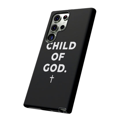 Child of God Phone Case Christian Black Aesthetic Cross Tough Cover