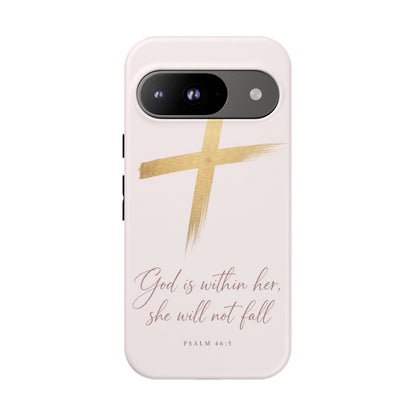 Psalm 46:5 God Is Within Her Christian Cross Phone Case Faith Gift
